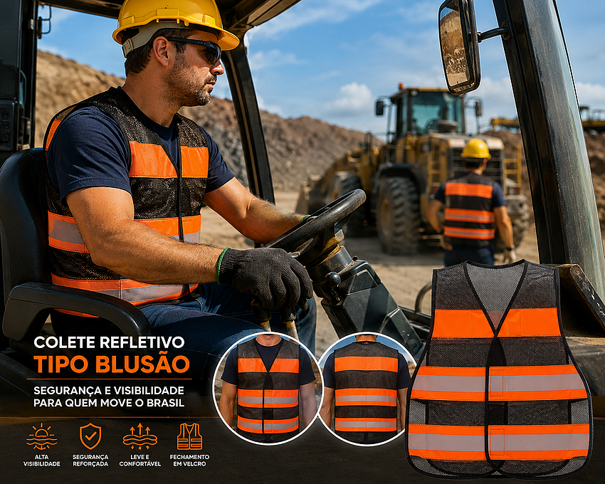 Colete Refletivo Laranja da Viraplast